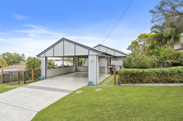 Gabled carport designed by Three Stems for Brisbane home